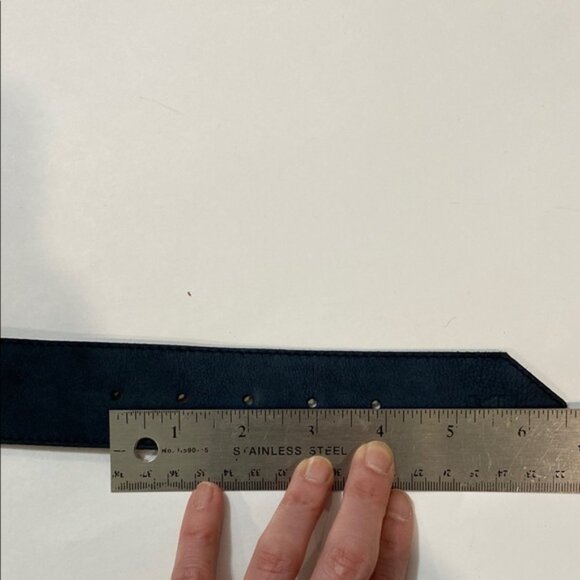 Karl Lagerfeld Suede belt Blue and Gold Statement Belt - Picture 9 of 14